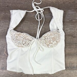 Marthea Lace Detailed Crop Top Size Medium